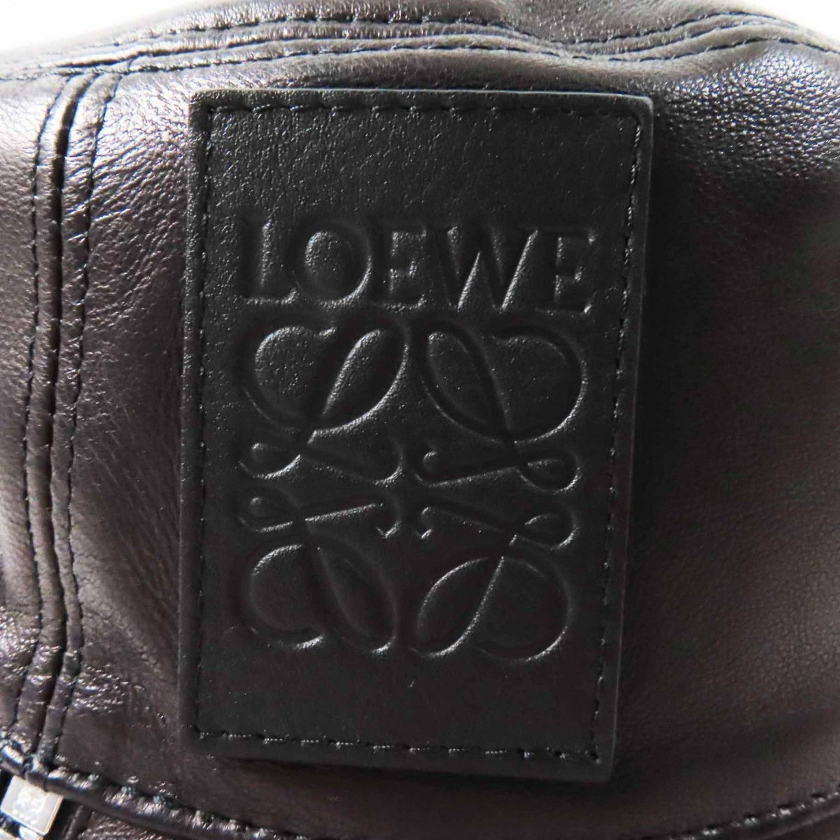 Loewe Anagram Leather Patch Lambskin Hat Black Silver 59 — view 8