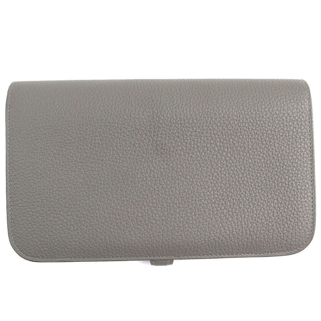 Hermes Dogon GM Duo Gris Meyer Silver Sellier Buttons Togo Wallet — view 3