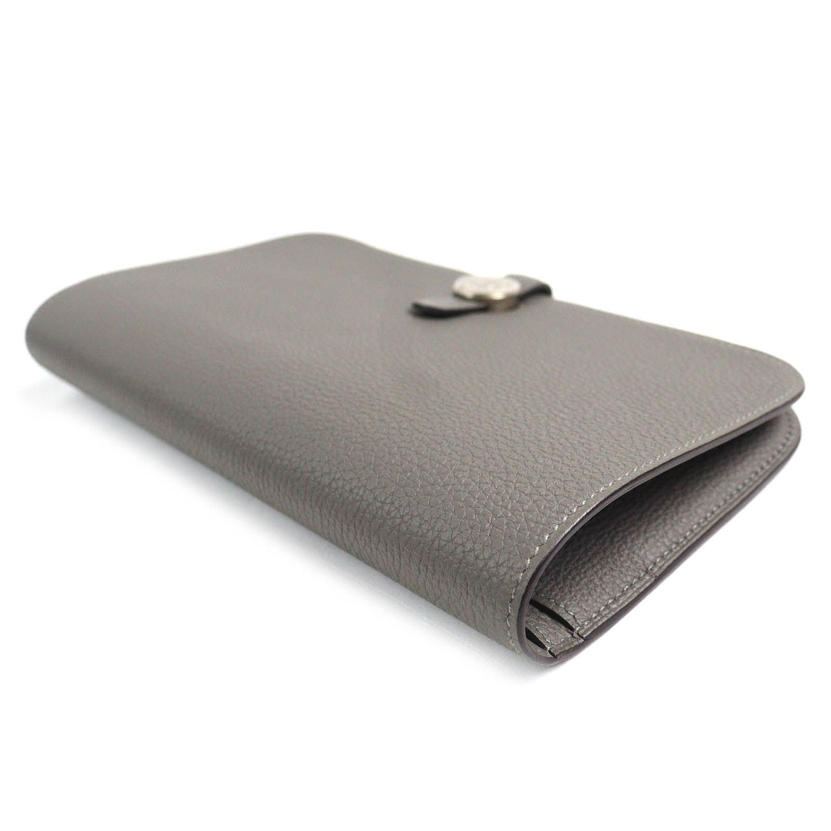 Hermes Dogon GM Duo Gris Meyer Silver Sellier Buttons Togo Wallet — view 4
