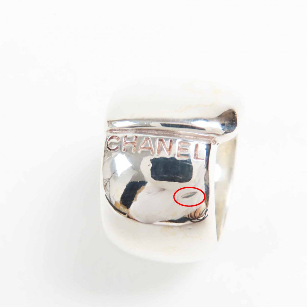Chanel Vintage Logo Ring Silver — view 8