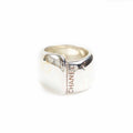 Chanel Vintage Logo Ring Silver