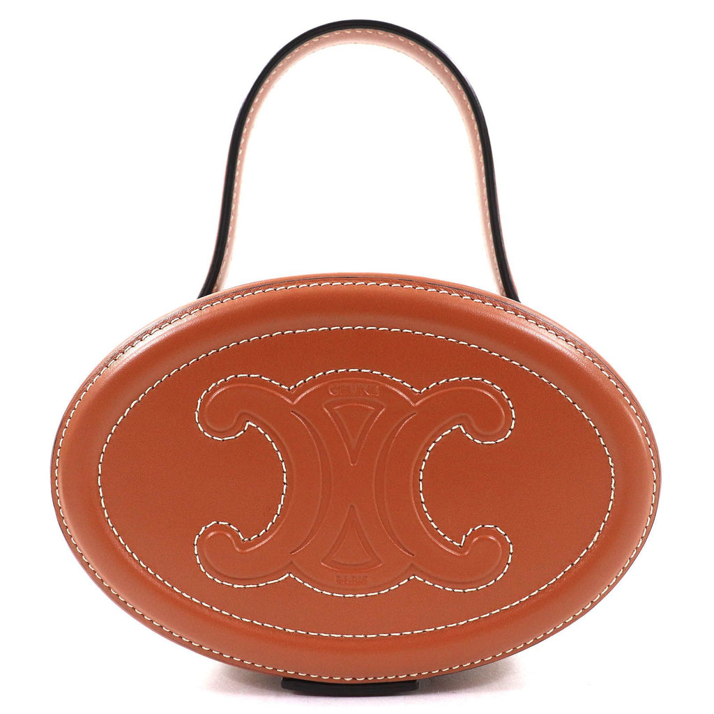 Celine Oval Minaudiere Cuir Triomphe Smooth Calfskin Handbag Tan