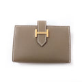 Hermes Bearn Mini Etoupe Gold Mini Wallet Coin Veau Madame Card Case