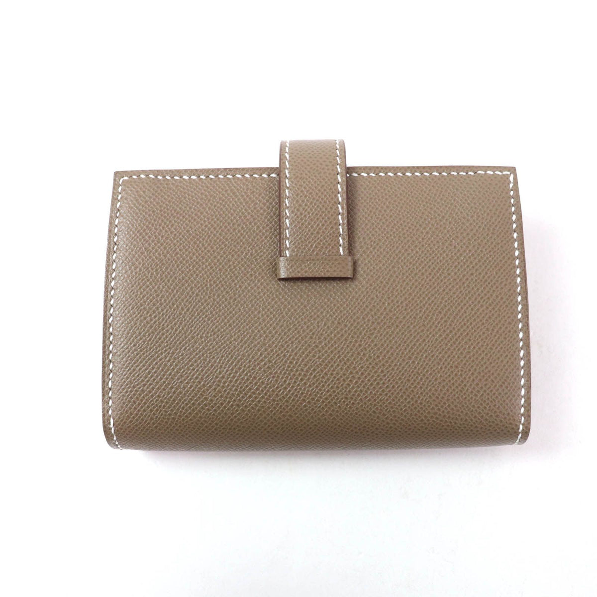 Hermes Bearn Mini Etoupe Gold Mini Wallet Coin Veau Madame Card Case — view 3