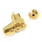 Chanel Roller Skates Coco Faux Pearl CC Logo Rhinestone Brooch Gold — view 4