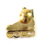 Chanel Roller Skates Coco Faux Pearl CC Logo Rhinestone Brooch Gold — view 2