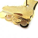 Chanel Roller Skates Coco Faux Pearl CC Logo Rhinestone Brooch Gold — view 5