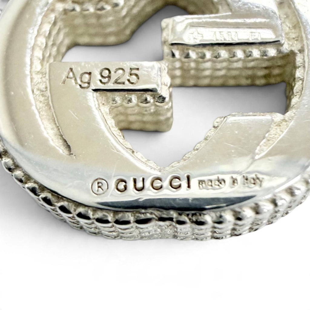 Gucci Interlocking G Stud Earrings Silver — view 5