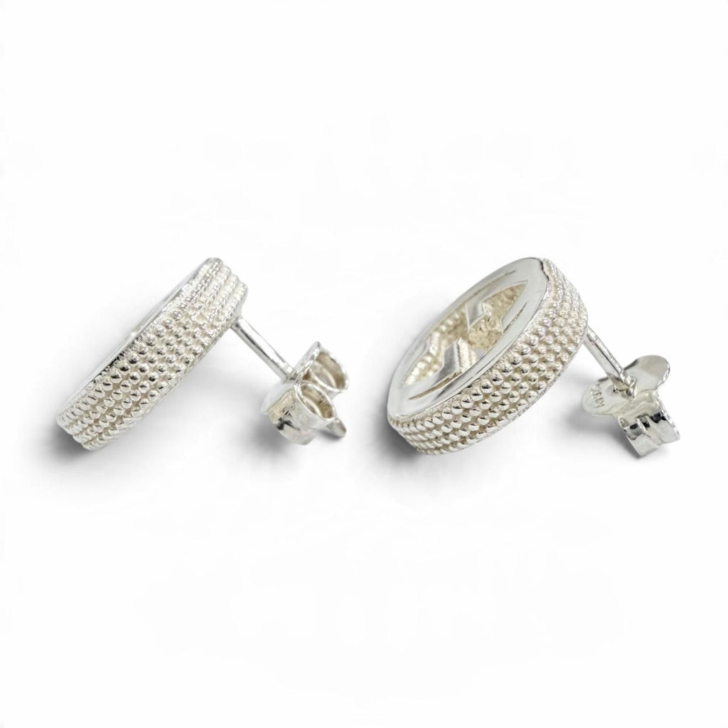 Gucci Interlocking G Stud Earrings Silver — view 3