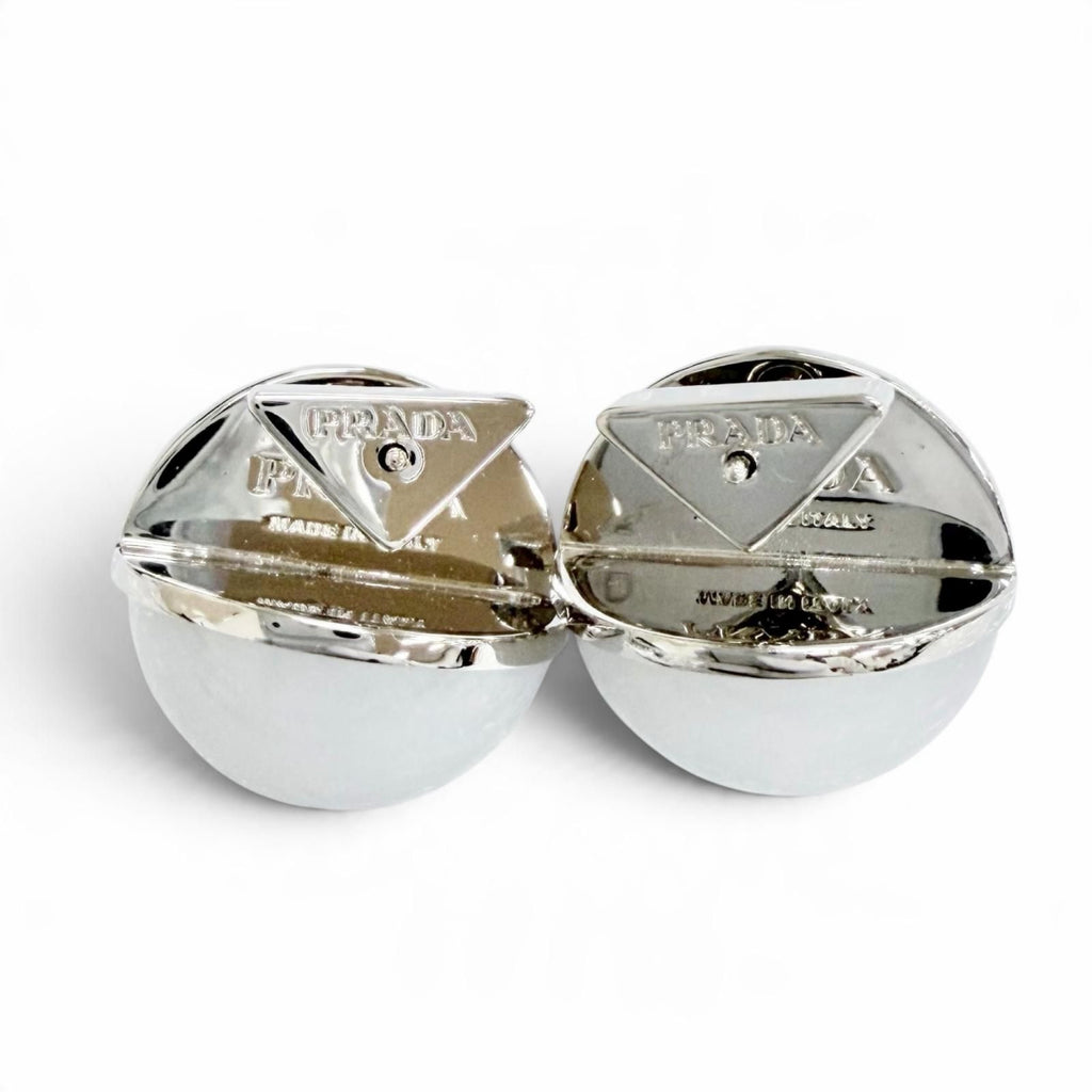 Prada Logo Crystal Ball Earrings — view 3