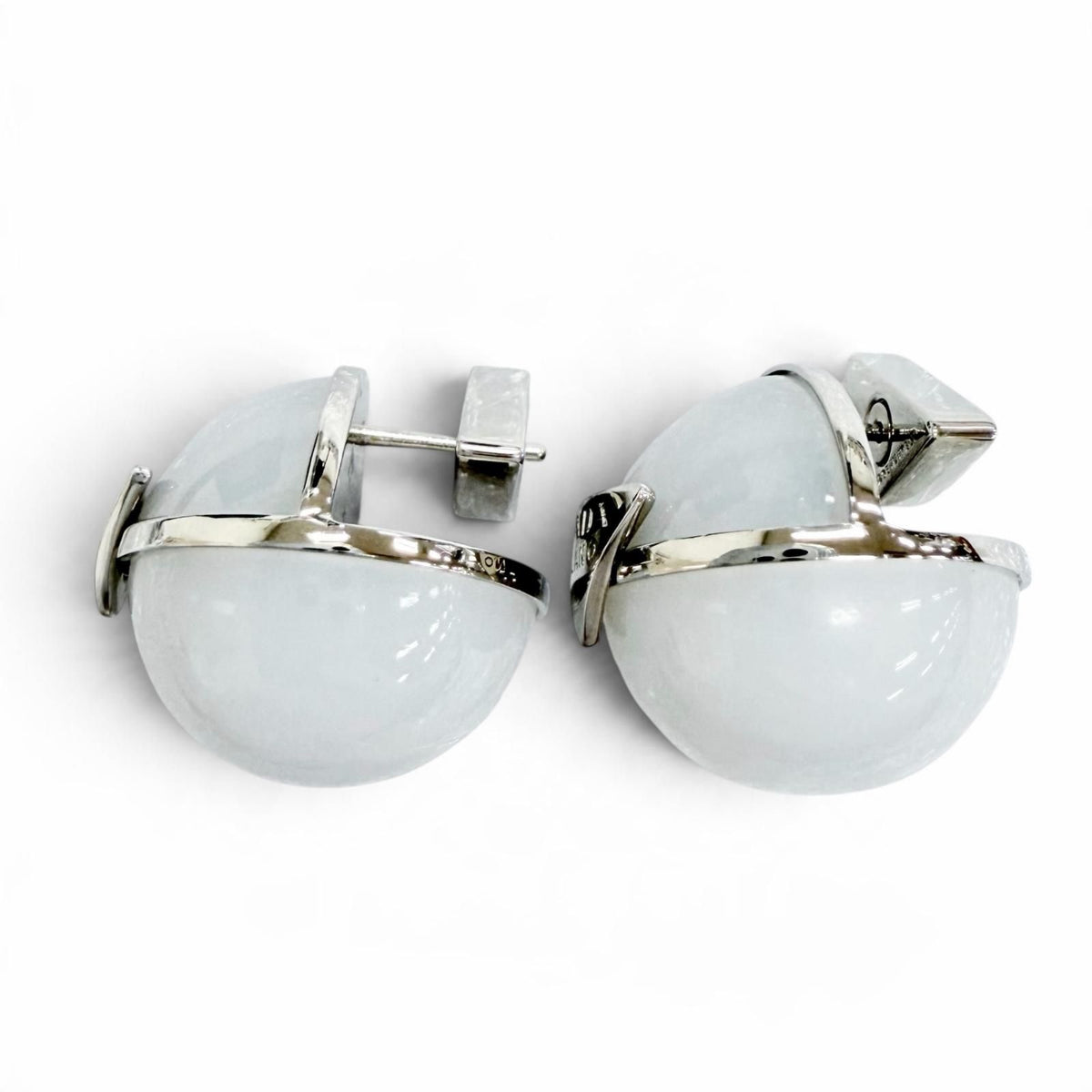 Prada Logo Crystal Ball Earrings — view 4