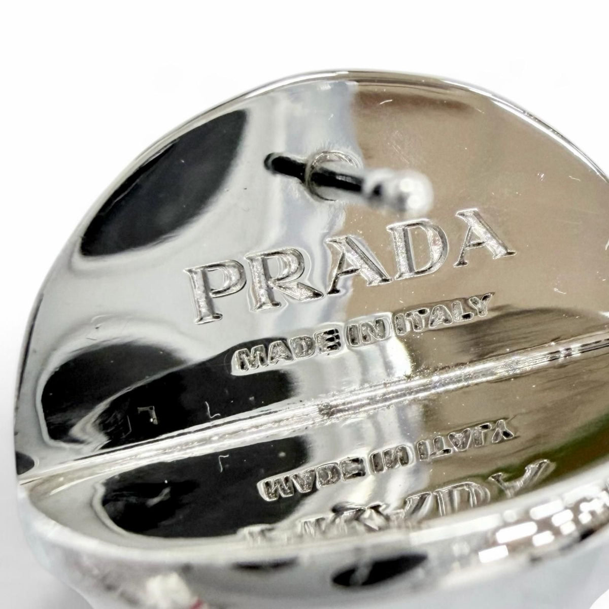 Prada Logo Crystal Ball Earrings — view 6