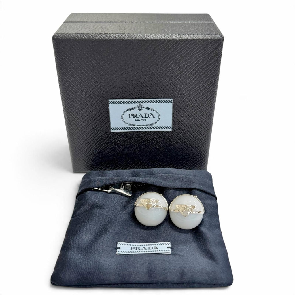 Prada Logo Crystal Ball Earrings — view 2