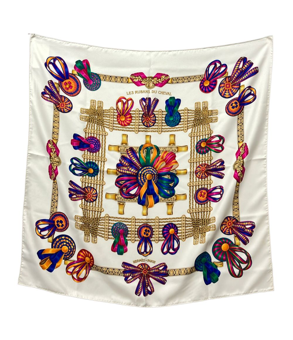 Hermes Scarf Carre 90 Silk 100% Horse Ribbon