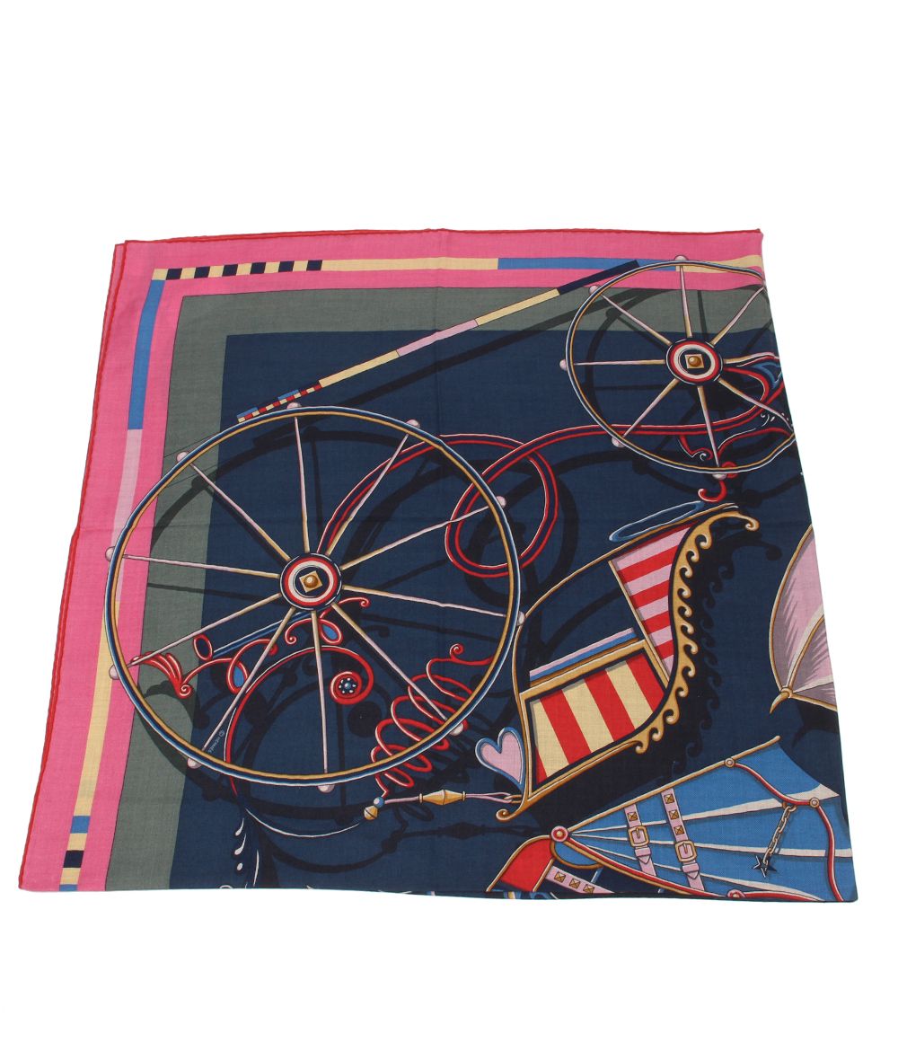 Hermes Large Shawl Scarf Voitures en Equilibre Elaborate Carriage — view 3