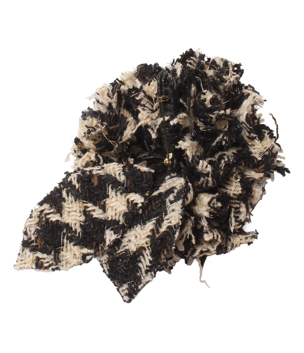 Chanel Corsage Gold Camellia Tweed Brooch — view 2
