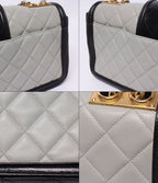 Chanel Chain Shoulder Bag Crossbody Gold Maxi Quilted Double Single Flap — view 8
