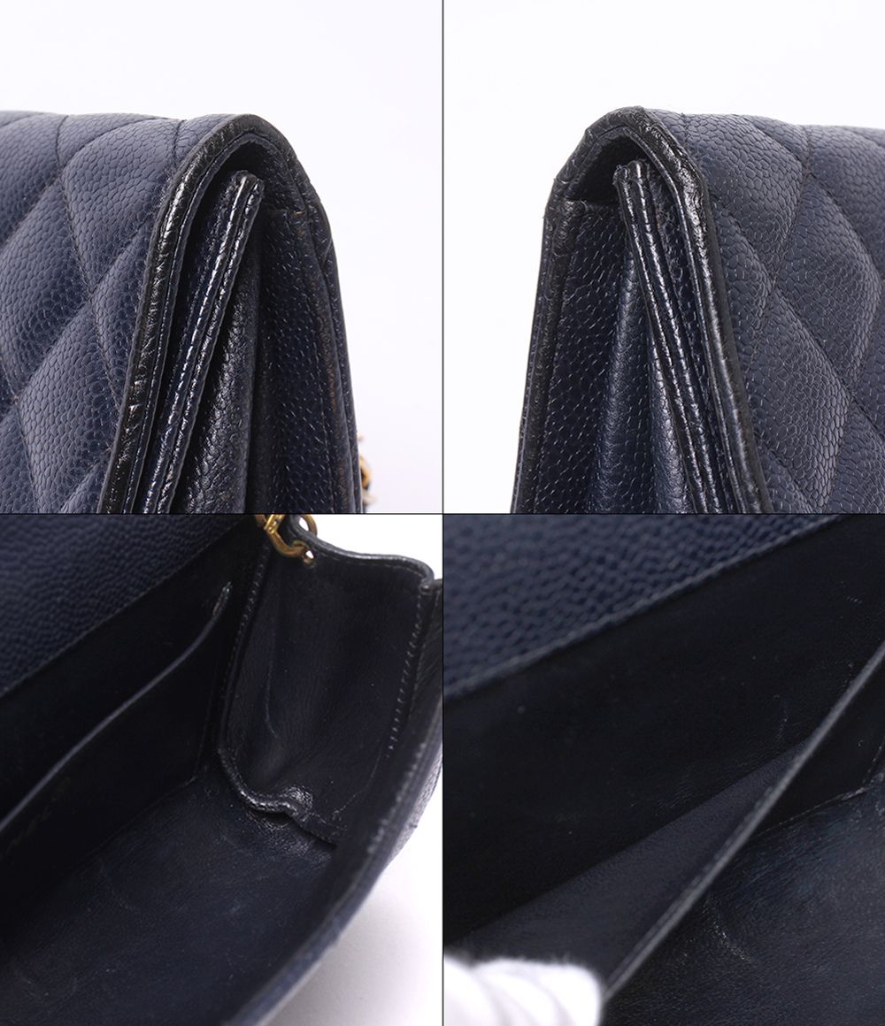 Chanel Chain Shoulder Bag Crossbody Gold Quilted Single Flap Caviar Leather — view 8