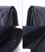 Chanel Chain Shoulder Bag Crossbody Gold Quilted Single Flap Caviar Leather — view 8