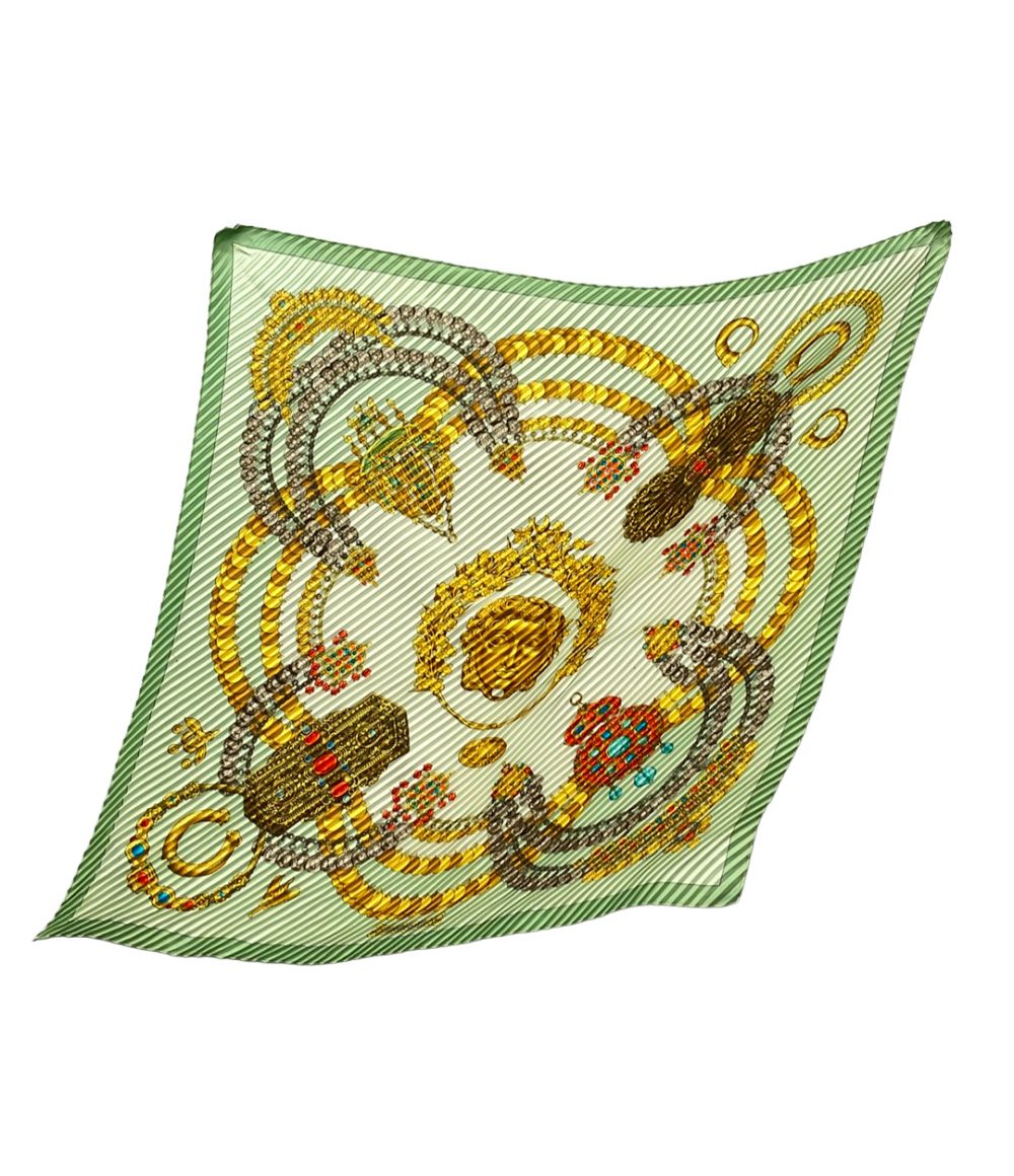 Hermes Pleated Scarf Carre 90 Silk 100% Kosmima
