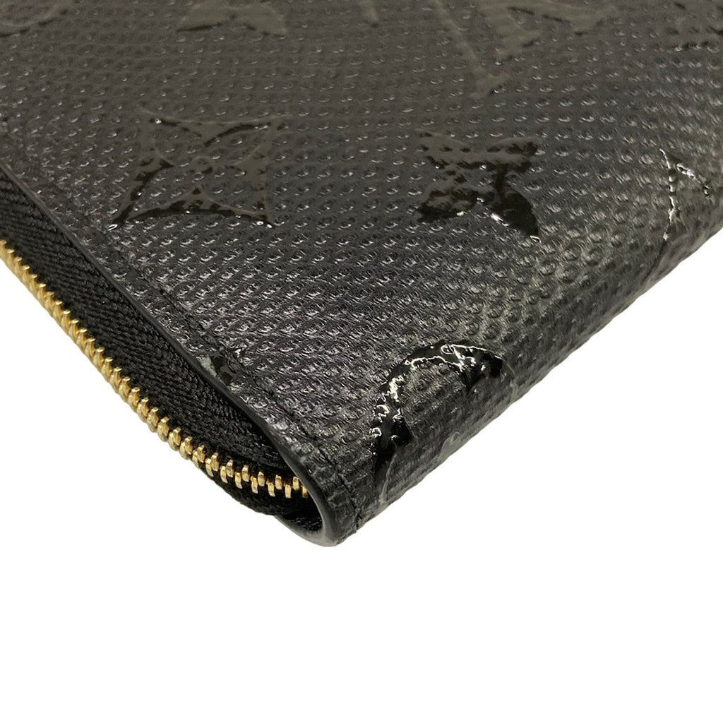 Louis Vuitton Coin Purse Exotic Leather Zippy Black Zip Around Monogram Pattern — view 6
