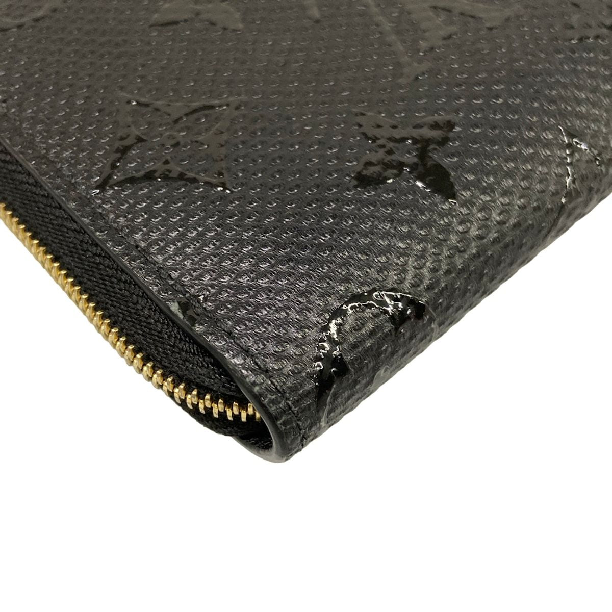 Louis Vuitton Coin Purse Exotic Leather Zippy Black Zip Around Monogram Pattern — view 6