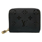Louis Vuitton Coin Purse Exotic Leather Zippy Black Zip Around Monogram Pattern