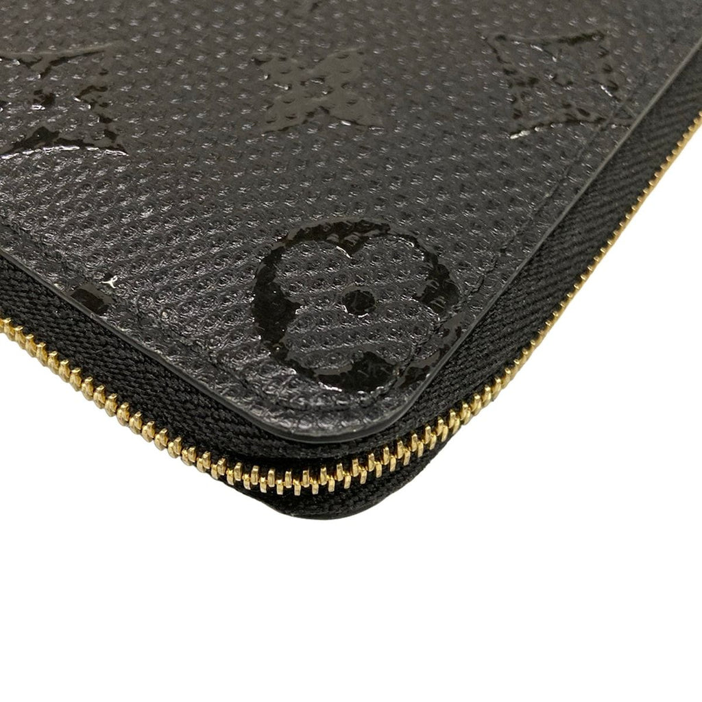 Louis Vuitton Coin Purse Exotic Leather Zippy Black Zip Around Monogram Pattern — view 5
