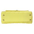 Chanel Handbag Small Top Handle Flap Bag Quilted Coco XS Light Yellow — view 5