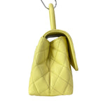 Chanel Handbag Small Top Handle Flap Bag Quilted Coco XS Light Yellow — view 2