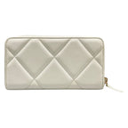 Chanel Wallet Chanel 19 Long Zip White Gold Round Zipperkinskin — view 2
