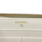 Chanel Wallet Chanel 19 Long Zip White Gold Round Zipperkinskin — view 5