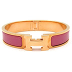 Hermes Bangle Clic H Pink Gold Bracelet