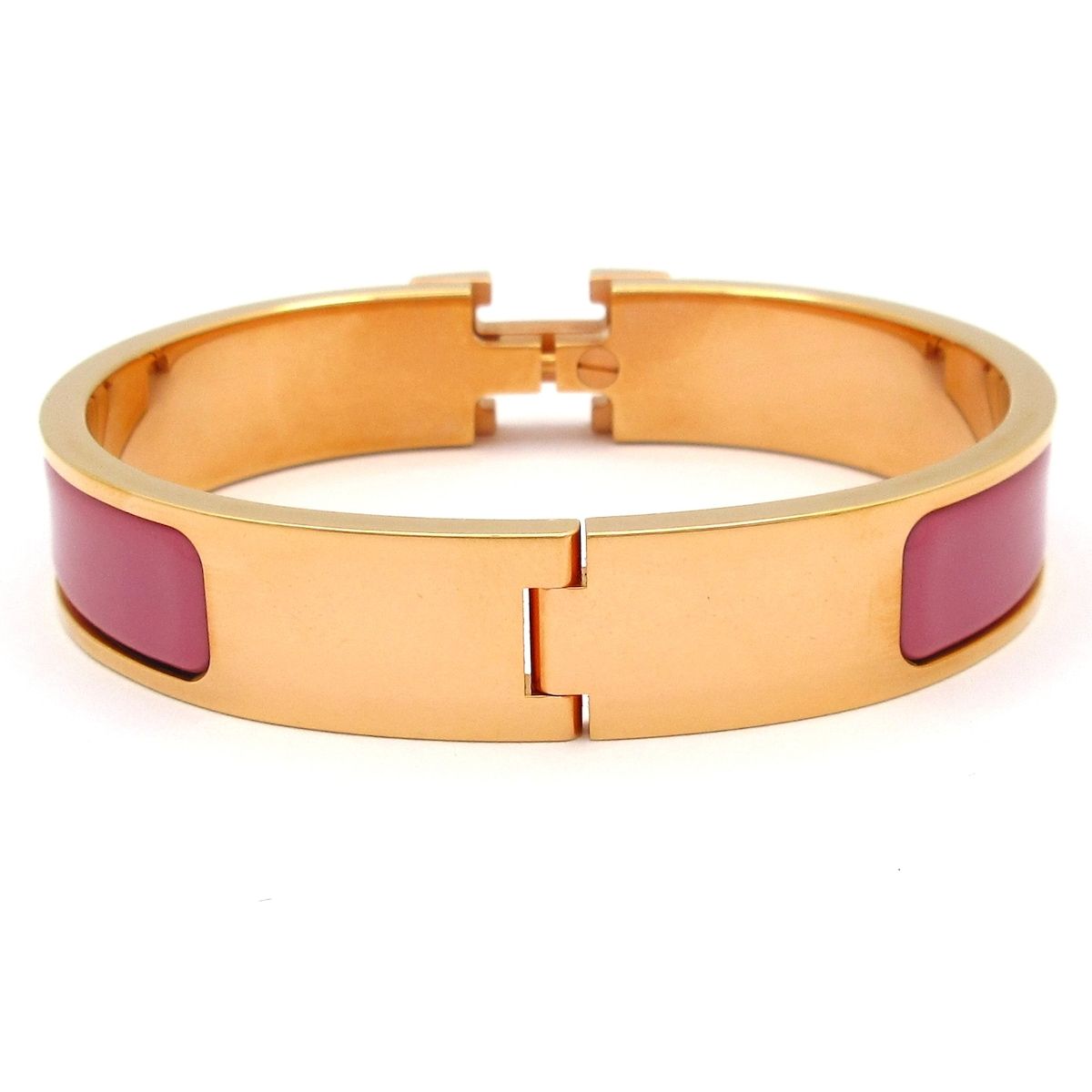 Hermes Bangle Clic H Pink Gold Bracelet — view 3