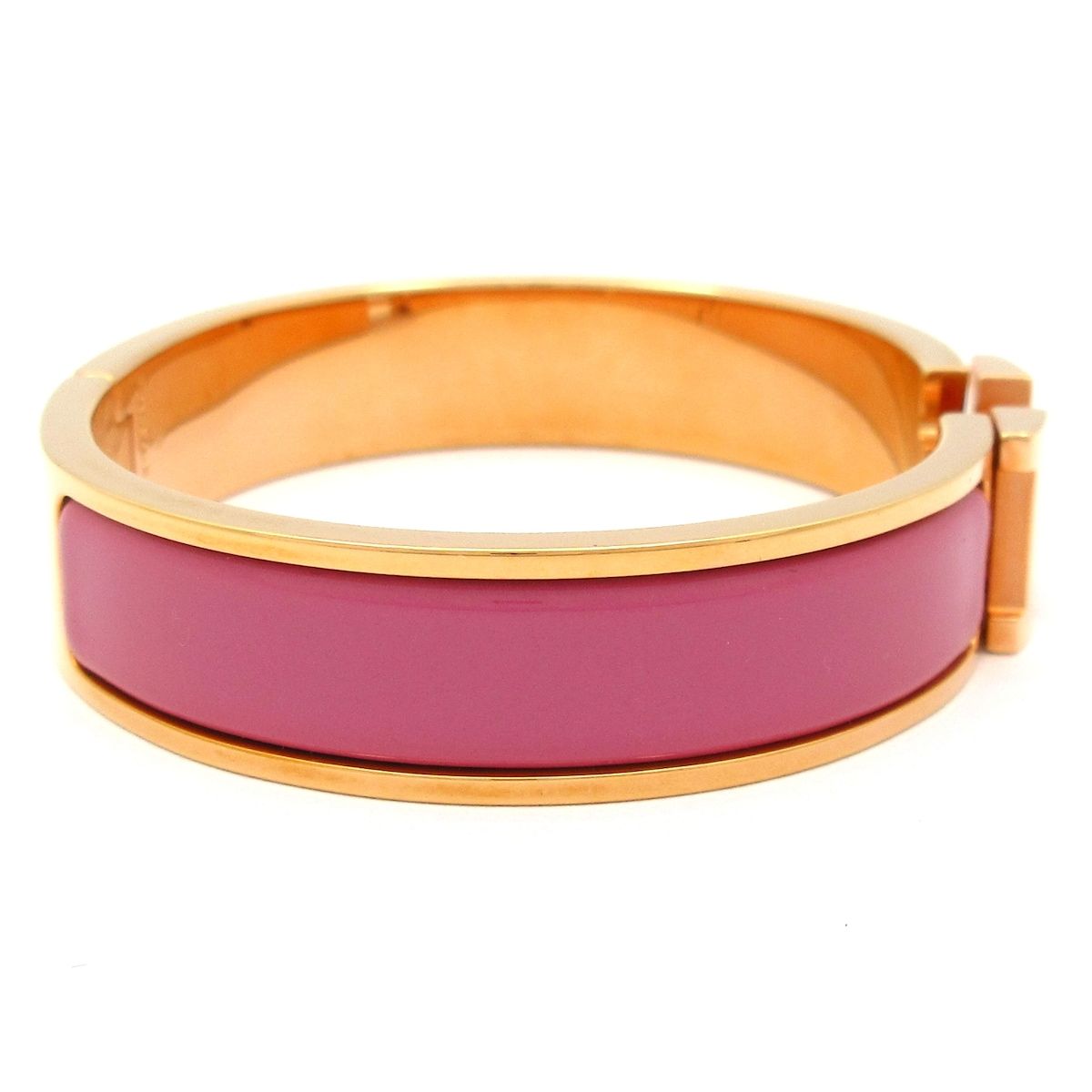 Hermes Bangle Clic H Pink Gold Bracelet — view 2