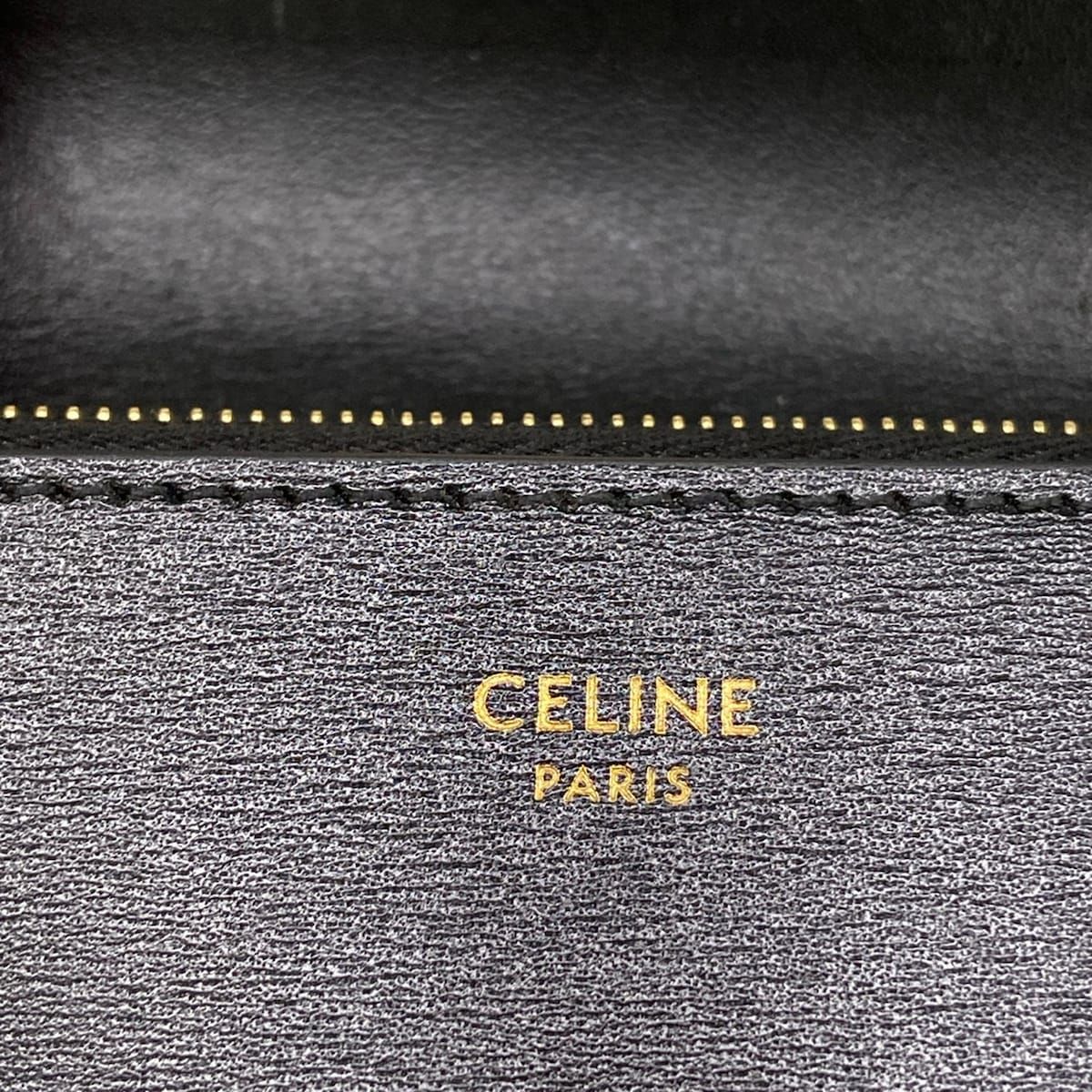Celine Wallet Long Card Case Black Leather with Triomphe Flap — view 5