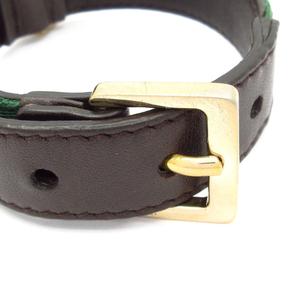 Gucci Bracelet Sherry Leather Dark Brown Green Multi Heart — view 3