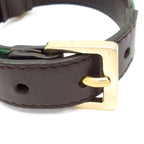 Gucci Bracelet Sherry Leather Dark Brown Green Multi Heart — view 3
