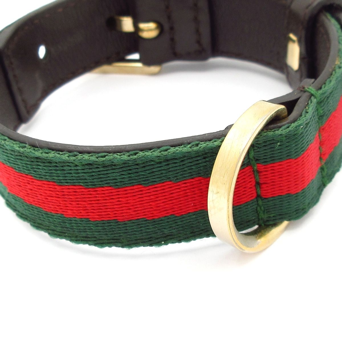 Gucci Bracelet Sherry Leather Dark Brown Green Multi Heart — view 4