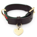Gucci Bracelet Sherry Leather Dark Brown Green Multi Heart