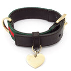 Gucci Bracelet Sherry Leather Dark Brown Green Multi Heart
