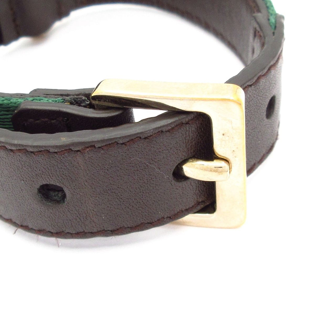 Gucci Bracelet Sherry Leather Dark Brown Green Multi Heart — view 3