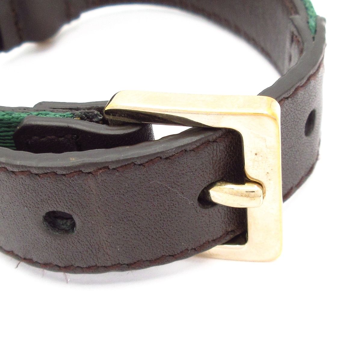Gucci Bracelet Sherry Leather Dark Brown Green Multi Heart — view 3