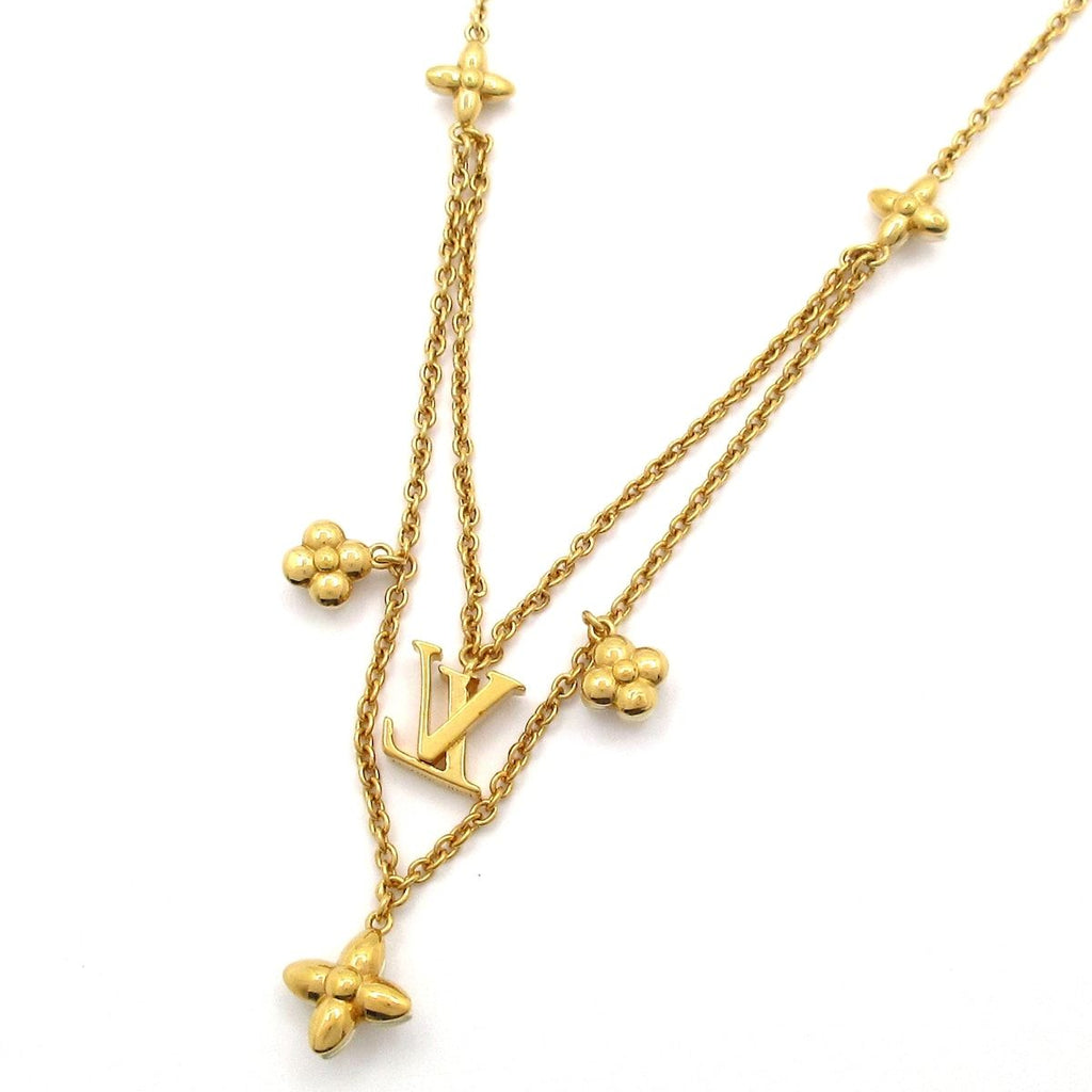 Louis Vuitton Necklace LV Flora Glam Gold White — view 3