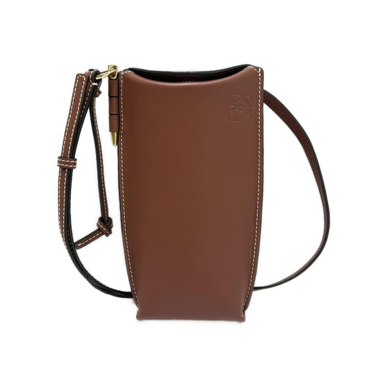 Loewe Shoulder Bag Dark Brown Leather