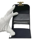 Celine Small Flap Wallet Triomphe Shiny Calfskin Trifold Black — view 3