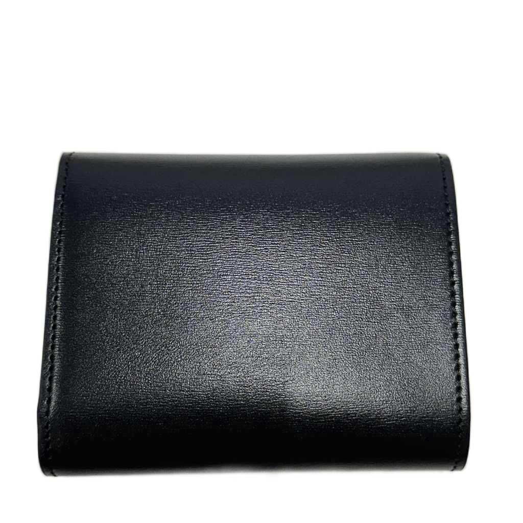 Celine Small Flap Wallet Triomphe Shiny Calfskin Trifold Black — view 2
