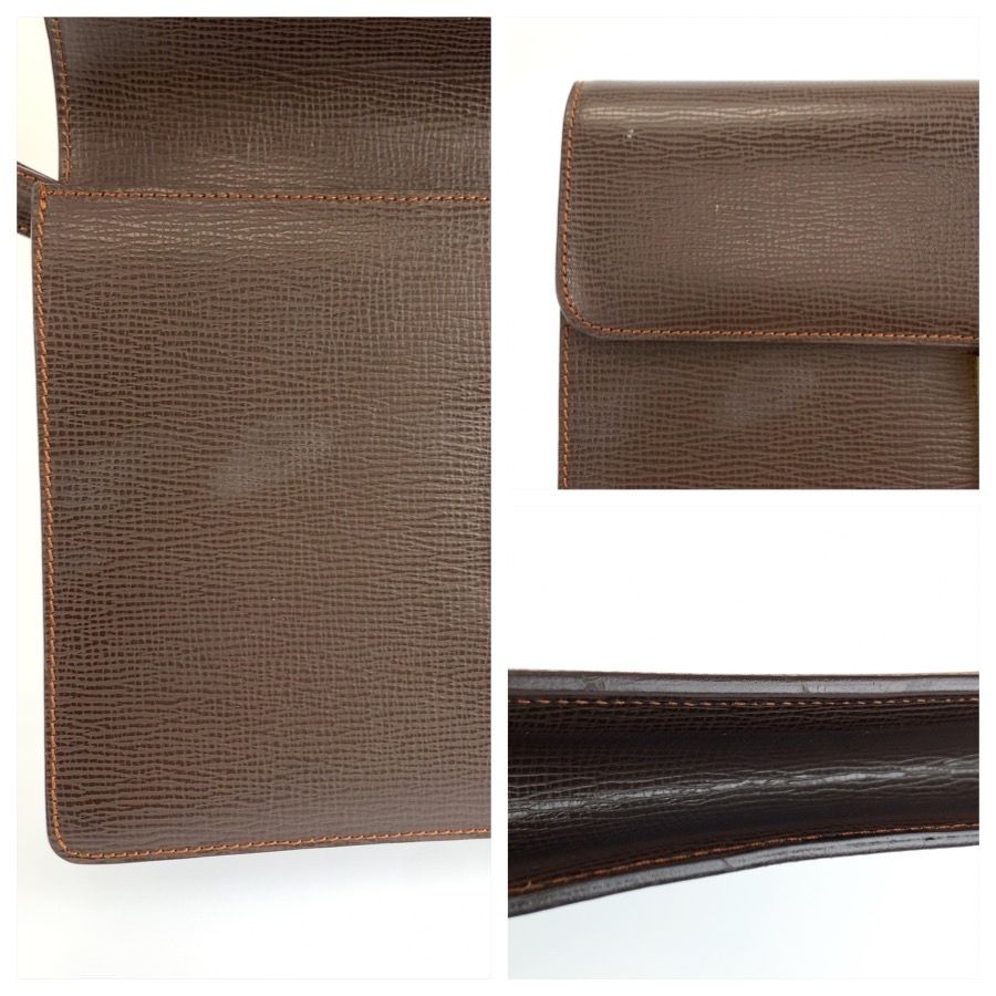 Loewe Anagram Brown Gold Leather Clutch — view 5