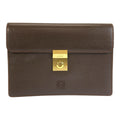 Loewe Anagram Brown Gold Leather Clutch