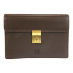 Loewe Anagram Brown Gold Leather Clutch